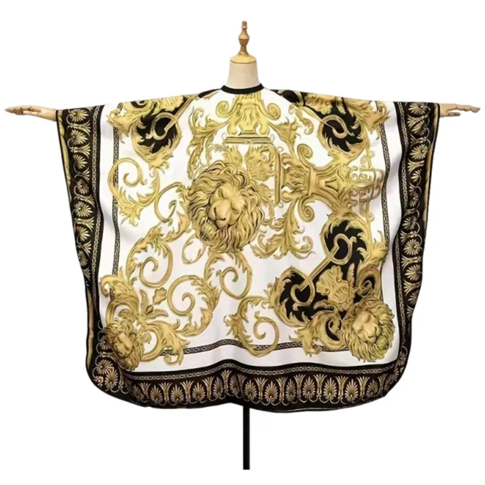 

Retro Hairdresser Cape Lion Pattern Waterproof Barber Haircut Gown Antistatic Hairstyling Salon Supplies Salon and Home Use