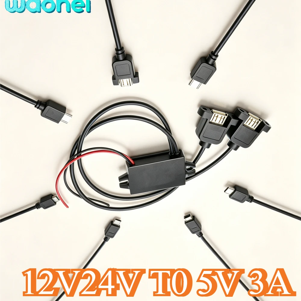 12V24V to 5V 3A DC Step Down Converter Buck Power Supply Charger Type-C Mini USB Buck Micro 8-36V for Bus Truck Auto Car