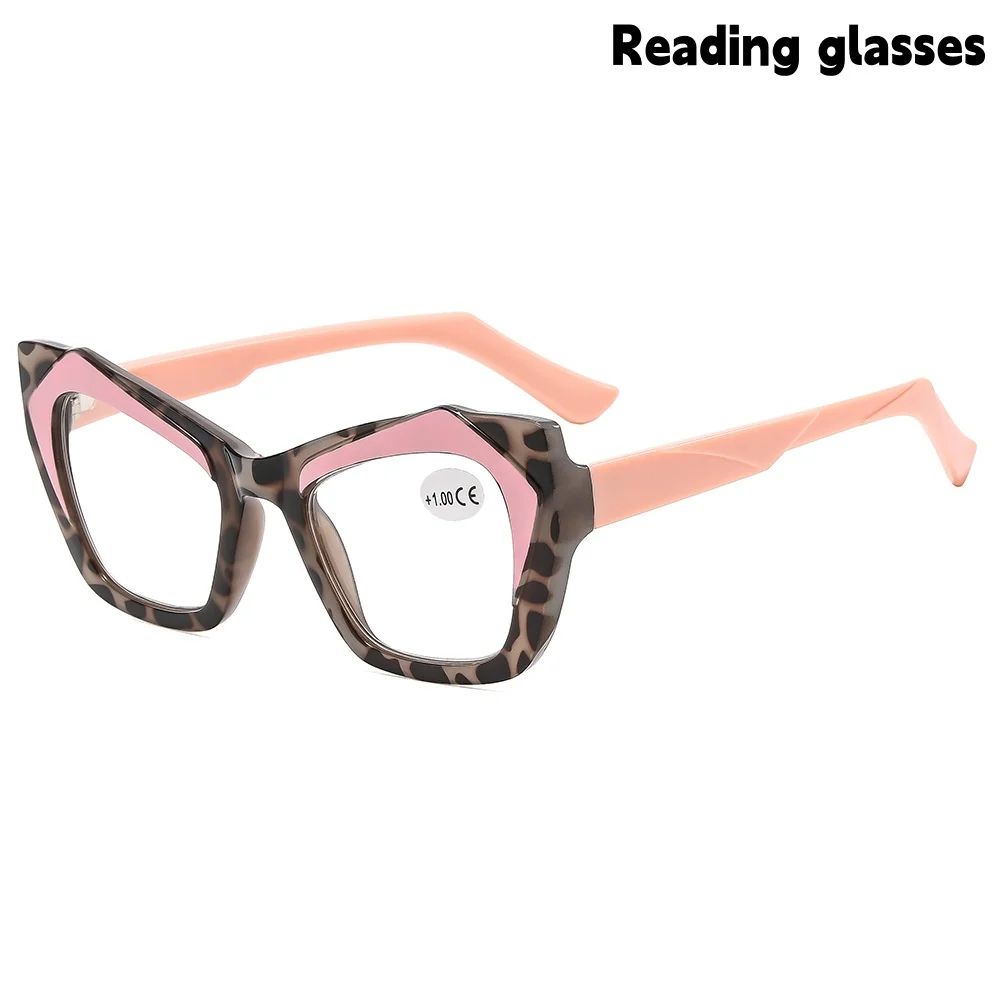 Fashionable Irregular Cat-Eye Style Reading Glasses for Women, Middle-Aged and Elderly Reading Glasses