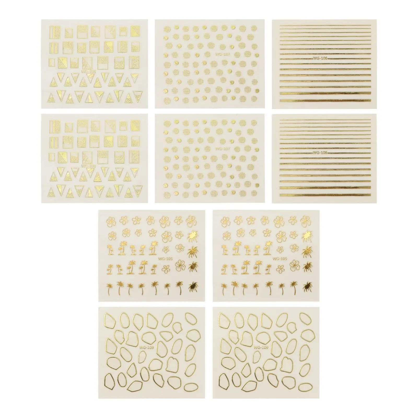 

10 Pcs Stickers Nail Stickers Bronzing 3D Nail Decals Decorations Manicure Supplies For Nails Craft Easy Creative