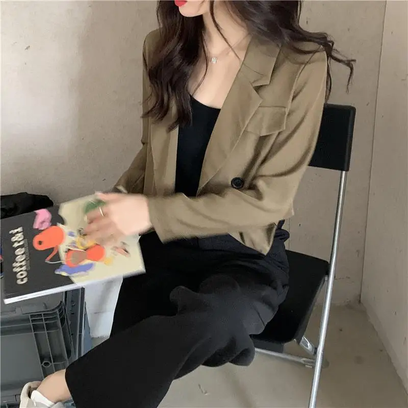 Hikigawa-Blazer sur mesure cargo pour femme, veste courte, manteau élégant, streetwear décontracté, tout match, mode chic, début de l'automne, Y-Mujer