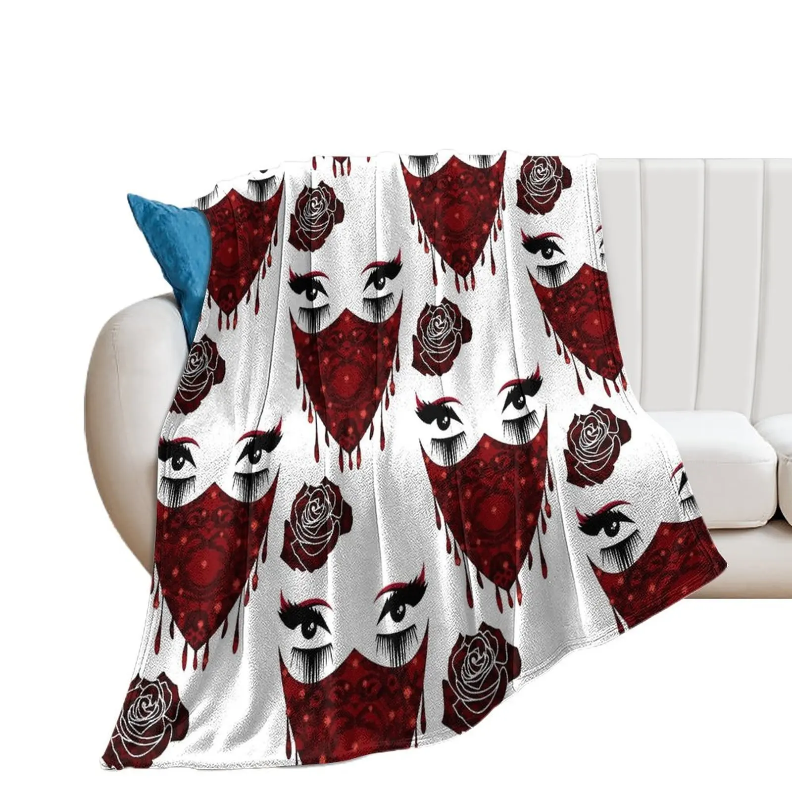 Valentina Drag Queen Mask Iconic Rupaul Sweater- Black or White - LGBT - Rupaul Drag Race Throw Blanket Designers Loose Blankets