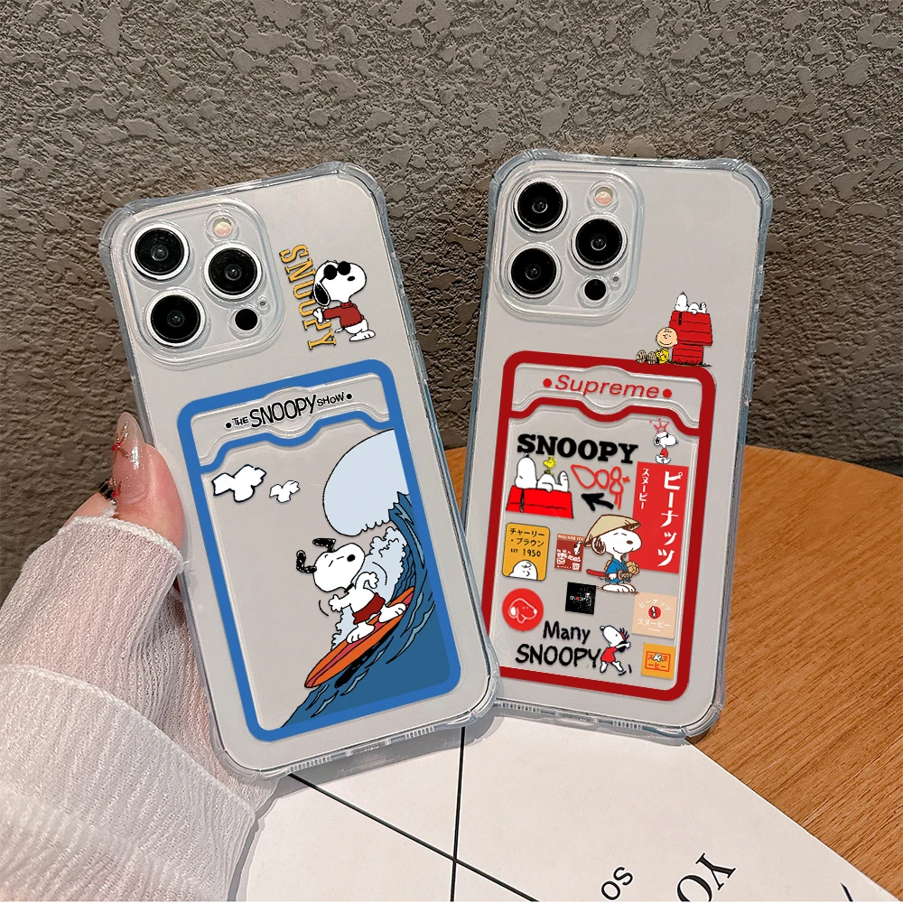 Funda con dibujos de perro para iPhone, carcasa con soporte para tarjeta, para modelos 16, 15, 14, 13, 12, 11 Mini Pro Max, X, XR, XSMax, 7, 8 Plus,