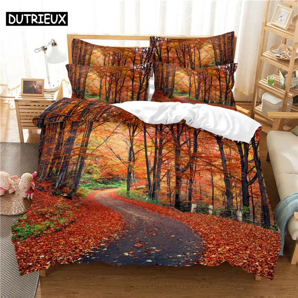 

3D Digital Printed Snow Tree Bedding, Stylish Queen Size Duvet Cover Set