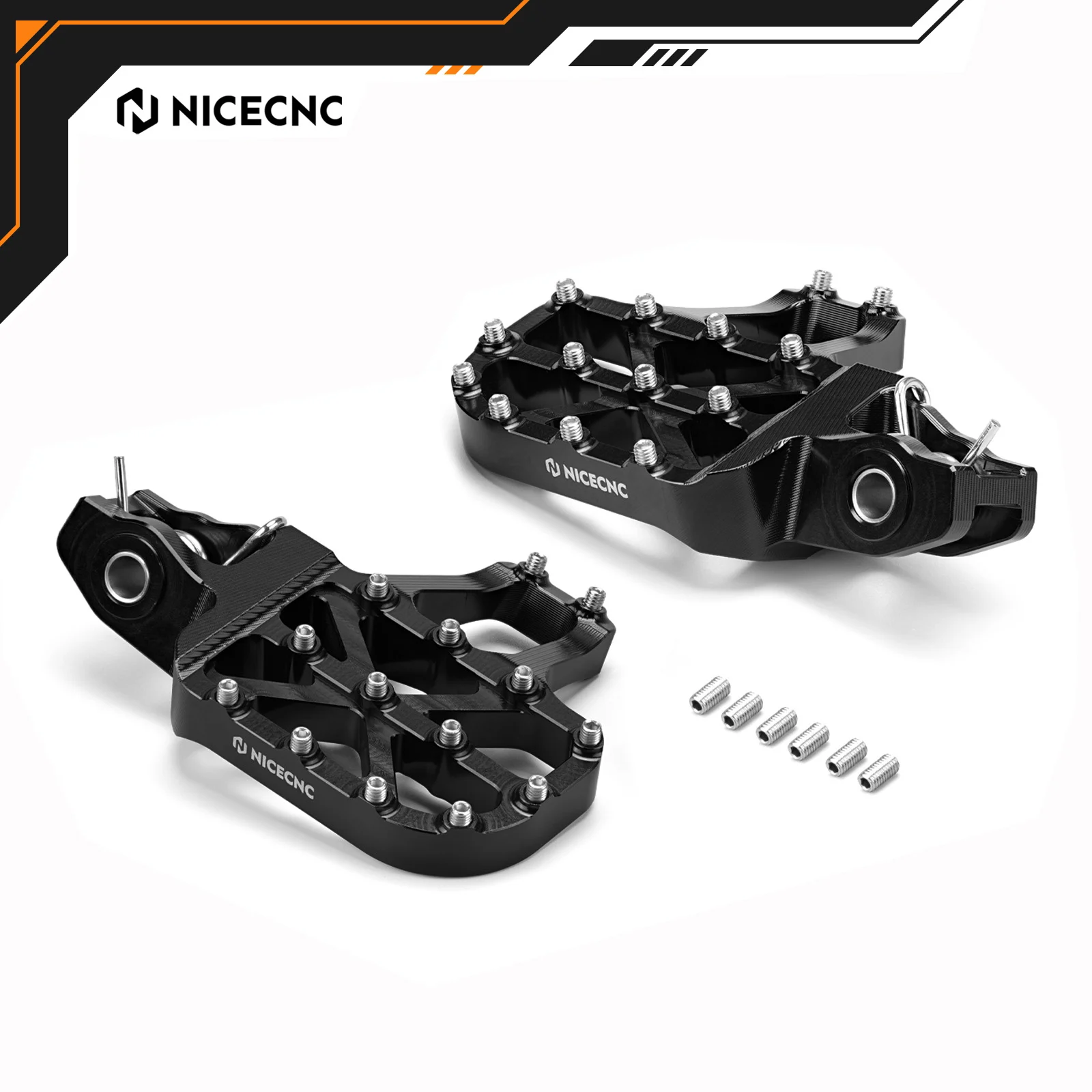 

NICECNC For Stark Varg EX MX SM 2024-2025 Forged Foot Pegs Footrests 6061-T6 Aluminium Electrical Motorbike Black Anodization