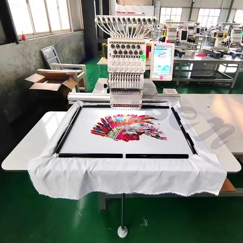 High-Speed Industrial Embroidery Machine – 1200 RPM, Servo Motor, USB, DST Support, 12 or 15 Needles