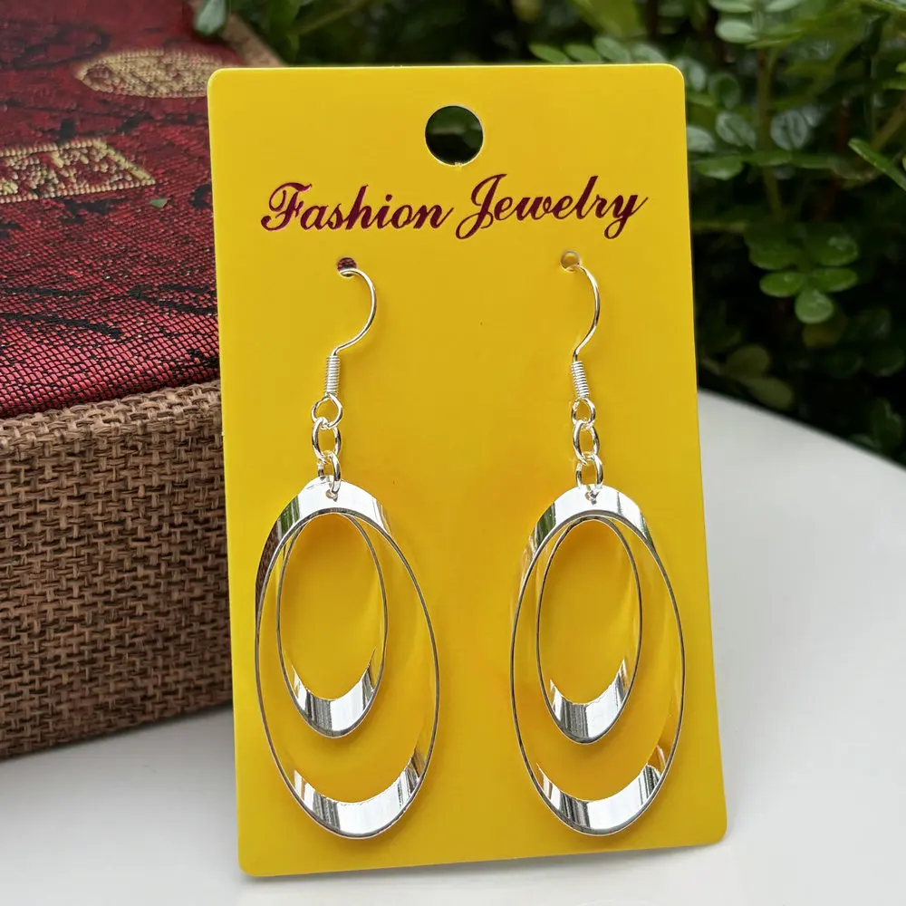 Ethnic Style Hollow Water Droplet Retro Long Carved Earrings High-End Slimming Versatile Ear Accessory