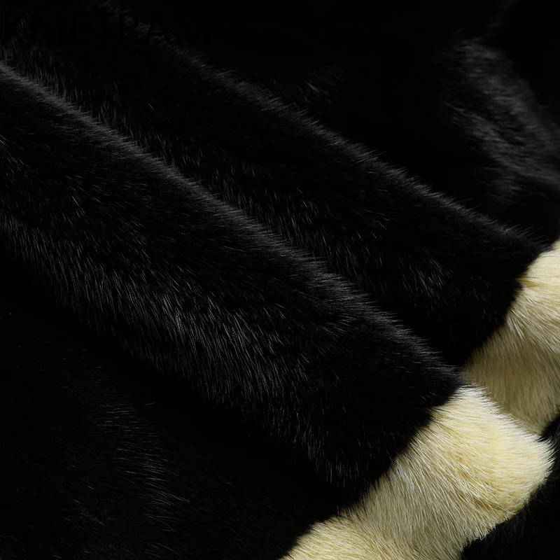 KMETRAM 천연 밍크 모피 코트 여성용 블랙 숏 리얼 퍼 코트 2025 겨울 럭셔리 신상 아우터웨어 여성 의류