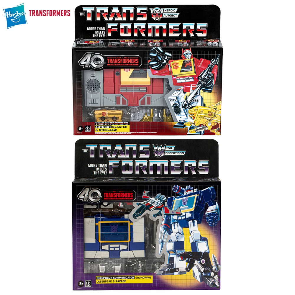 

[In-Stock] Hasbro Transformers Retro 40th Anniversary Blaster & Soundwave Classic Collectible 17.7cm Action Figure Model Toys