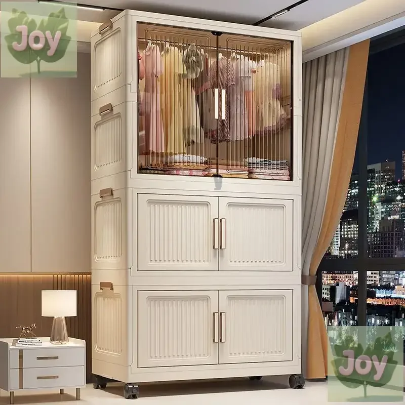 

Folding free installation storage cabinet baby wardrobe bedroom baby clothes storage children's wardrobe household finishing box