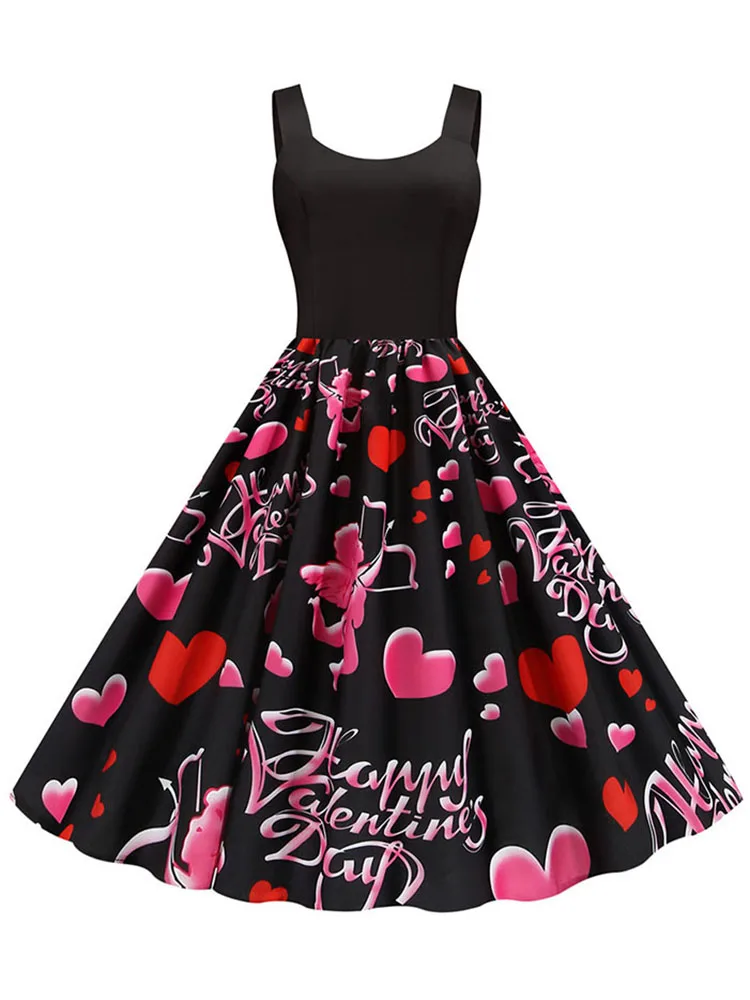 أسود الموسيقى ملاحظة طباعة السباغيتي حزام ألف خط فستان مثير المرأة ملابس الحفلات سليم صالح خمر نمط لعيد الحب الصيف #6