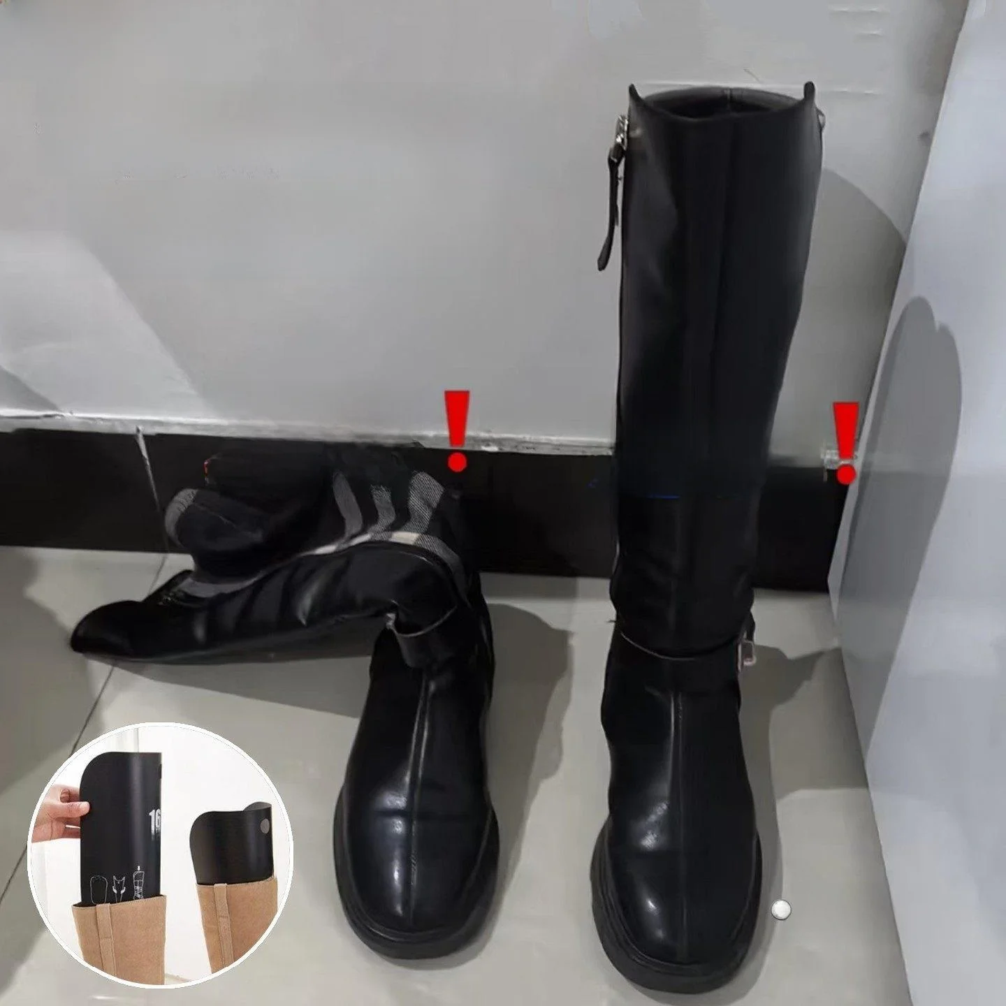 long-tube-boot-shoe-horn-anti-deformation-wrinkle-proof-storage-universal-support-frame-medium-high-short-boot-fixation-suppo