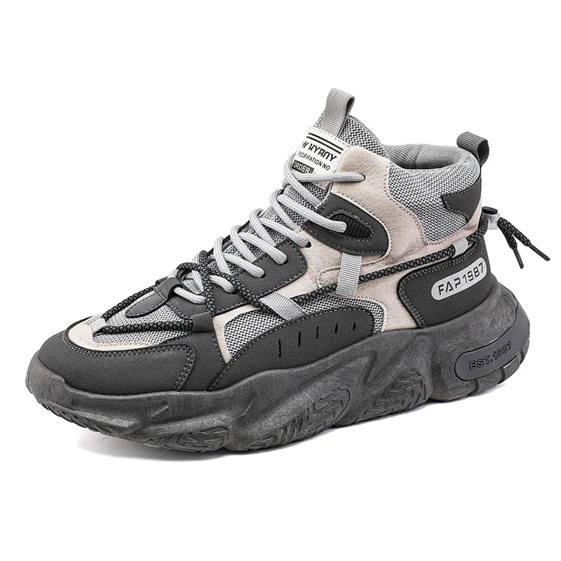 High Top Sneakers for Men Winter New Korean Version Sport Shoes Male Casual All-match Dad Shoes Outdoor Non-slip Running Shoes image 6