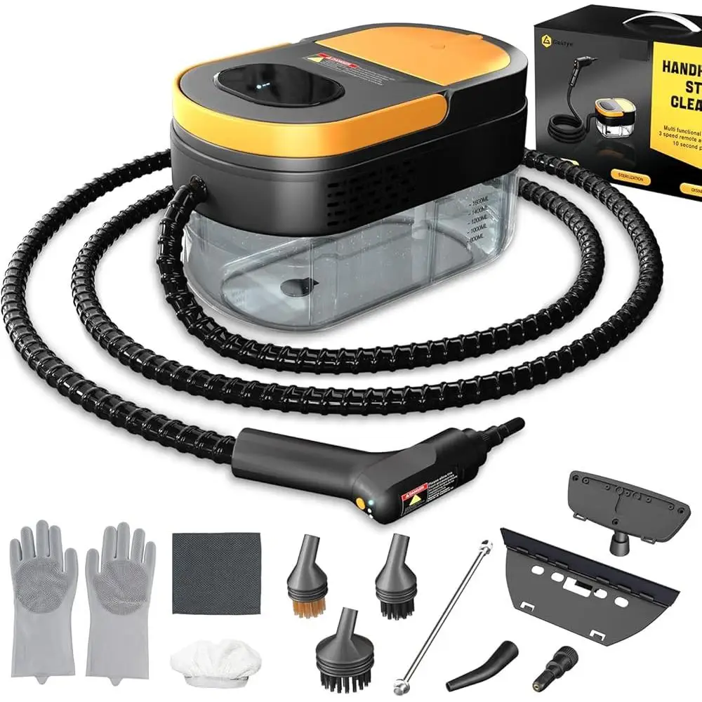 Portable Steam Cleaner 1500W 3-Level Adjustable Handheld Steamer 15s Heat-Up 11 Accessories Ideal Home Bathroom Upholstery Grout