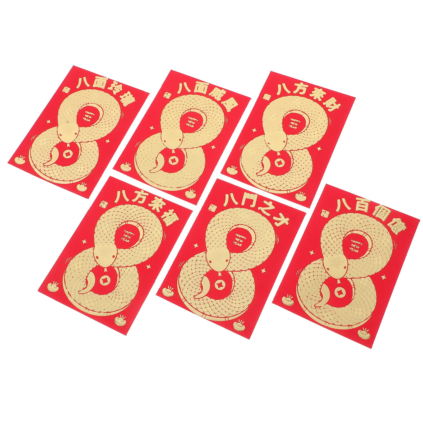 

48Pcs Red Envelopes Snake Zodiac Design Traditional Chinese Hongbao Money Holders for Spring Festival Wedding Birthday Cash and