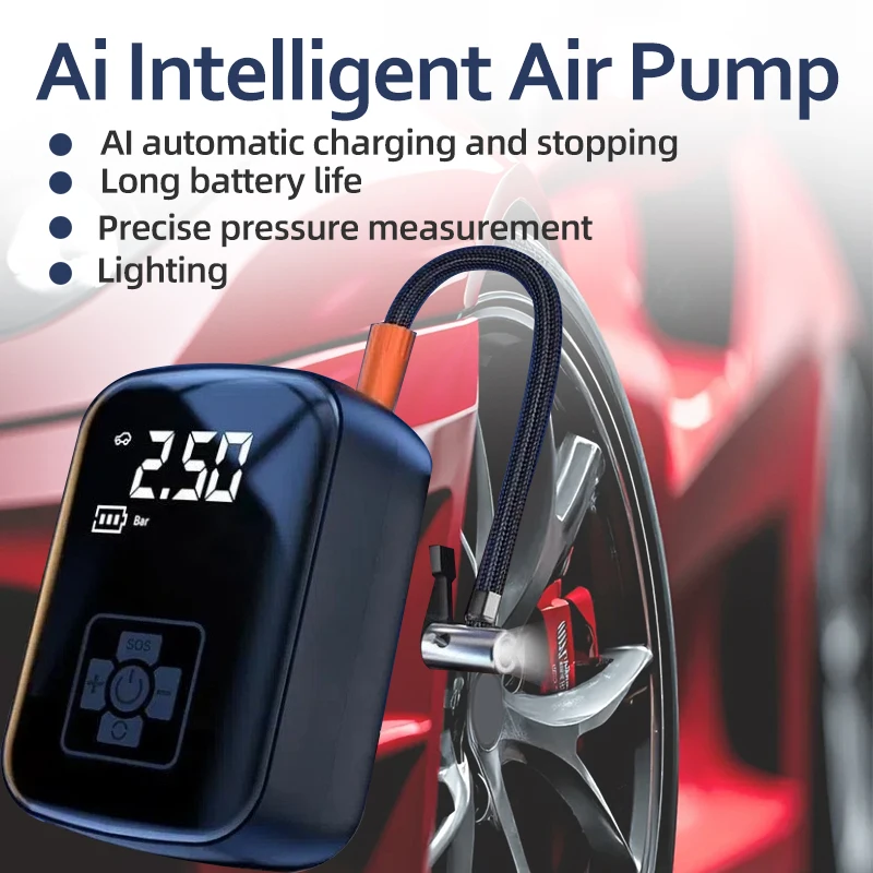 

Vehicle Mounted Air Pump Mini Portable Wireless Digital Display Air Compressor Multi Functional Air Pump Automobile Supplies