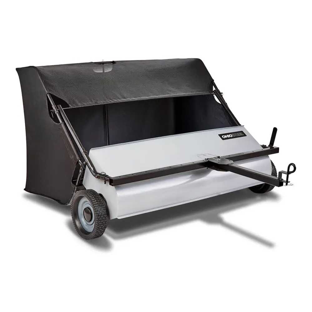 

Lawn Sweeper 22 Cu.ft Gray Drawbar and Bag Fold for Easy Storage 42 in. Sweeping Width