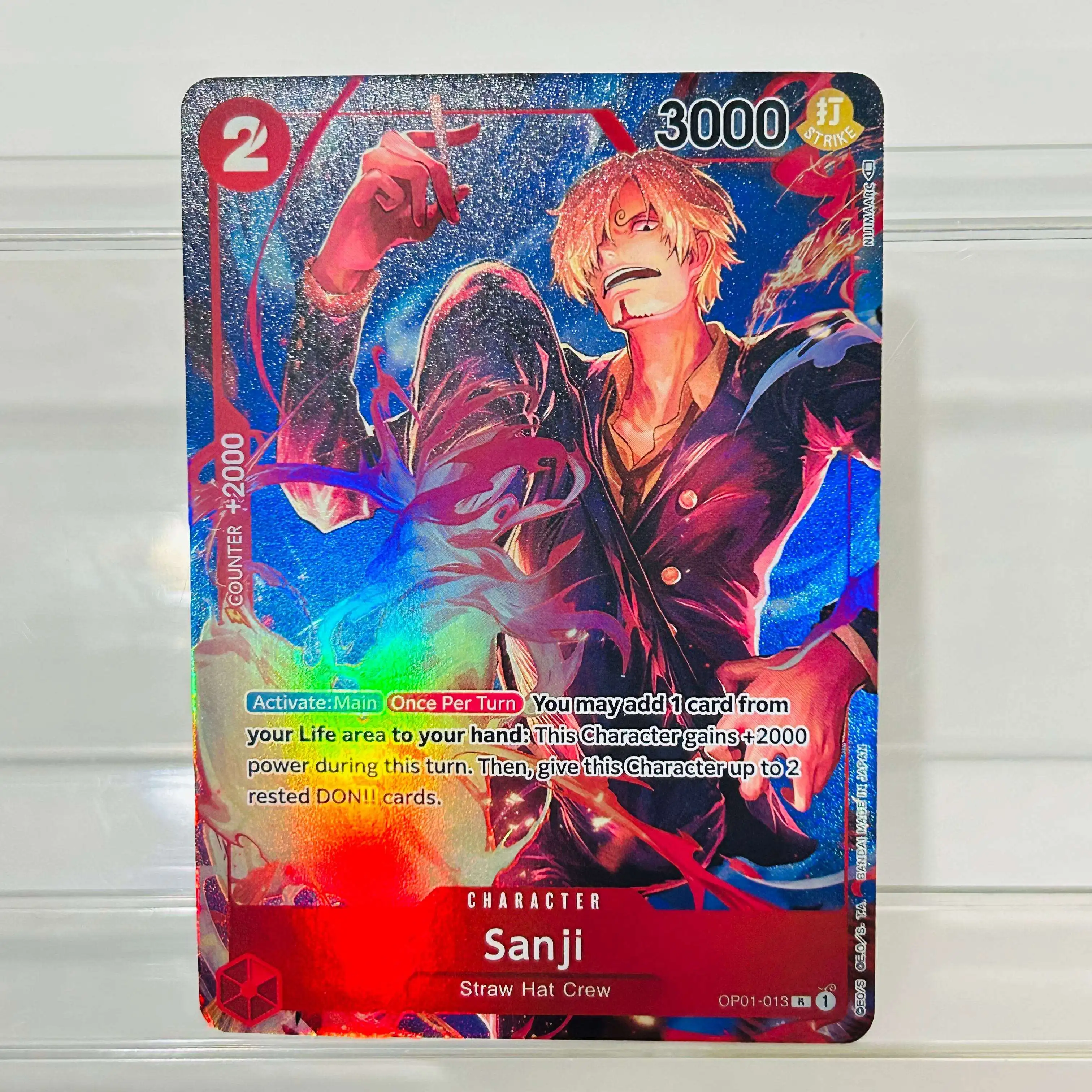 One Piece Sanji OP01-013 R Card English Version Holographic Texture Cards Perfect Condition DIY Premium Anime Collection Card