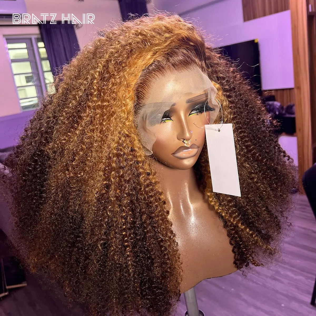 

350 Density 13x6 Blonde Highlight Jerry Curly Lace Front Human Hair Wig 13x4 Deep Wave Lace Frontal Human Hair Wigs for Women