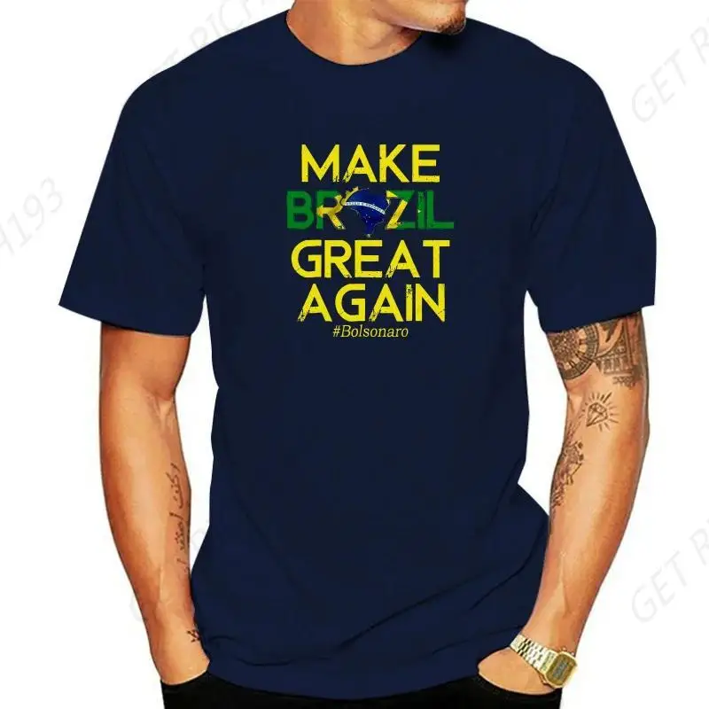 Men T Shirt Make Brazil Great Again Bolsonaro Women Men Shirt Graphic T Shirts Print Tee Tops Cotton Street Fashion Short Sleeve