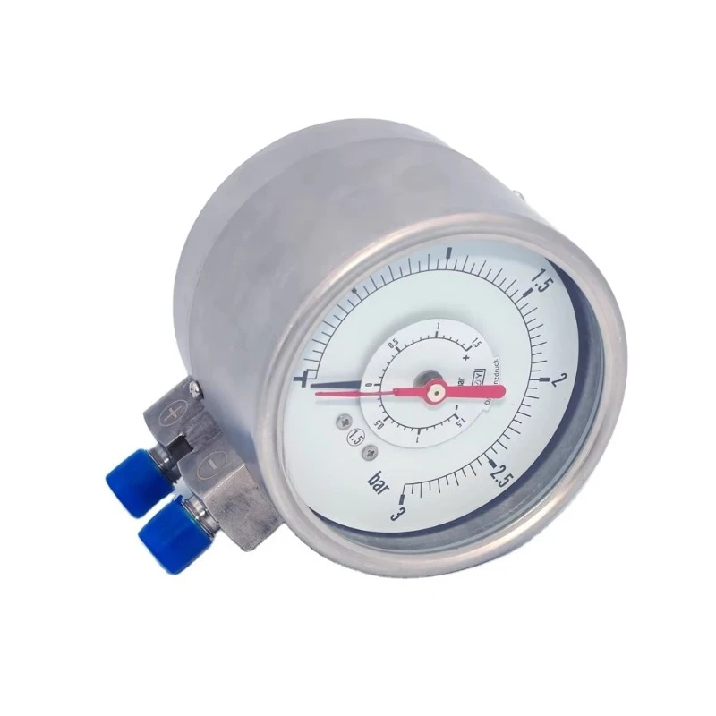 

Дифференциальный манометр из нержавеющей стали с двумя иглами - двухтрубная конструкция для точных измерений в диапазоне 3 бар