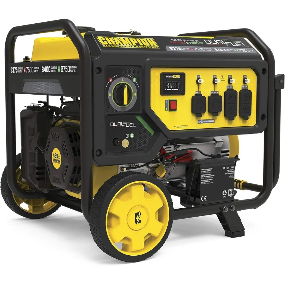 

9375-Watt Dual Fuel Portable Generator, Electric Start