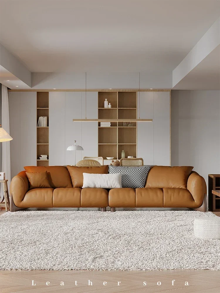 

Living Room Minimalist Elegant High-End Wood Foot Straight Apartment
