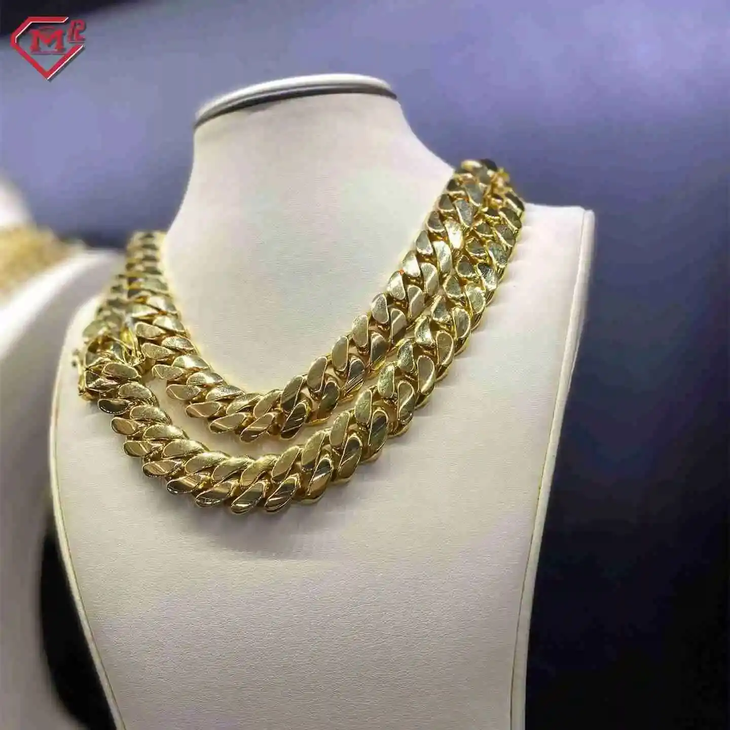 

10K 14K 18K Gold Cuban Chains Hollow Hip Hop Custom Moissanite Clasp Men 6mm-15mm Cuban Link Chain