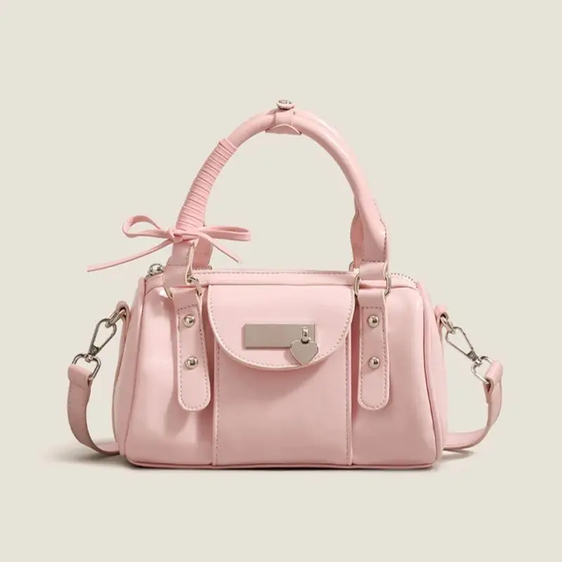 

Women's Handbag Solid Color Bow Soft Leather Texture Crossbody Bag 2025 New High-end Fashion Commuting Elegant Shoulder Bag