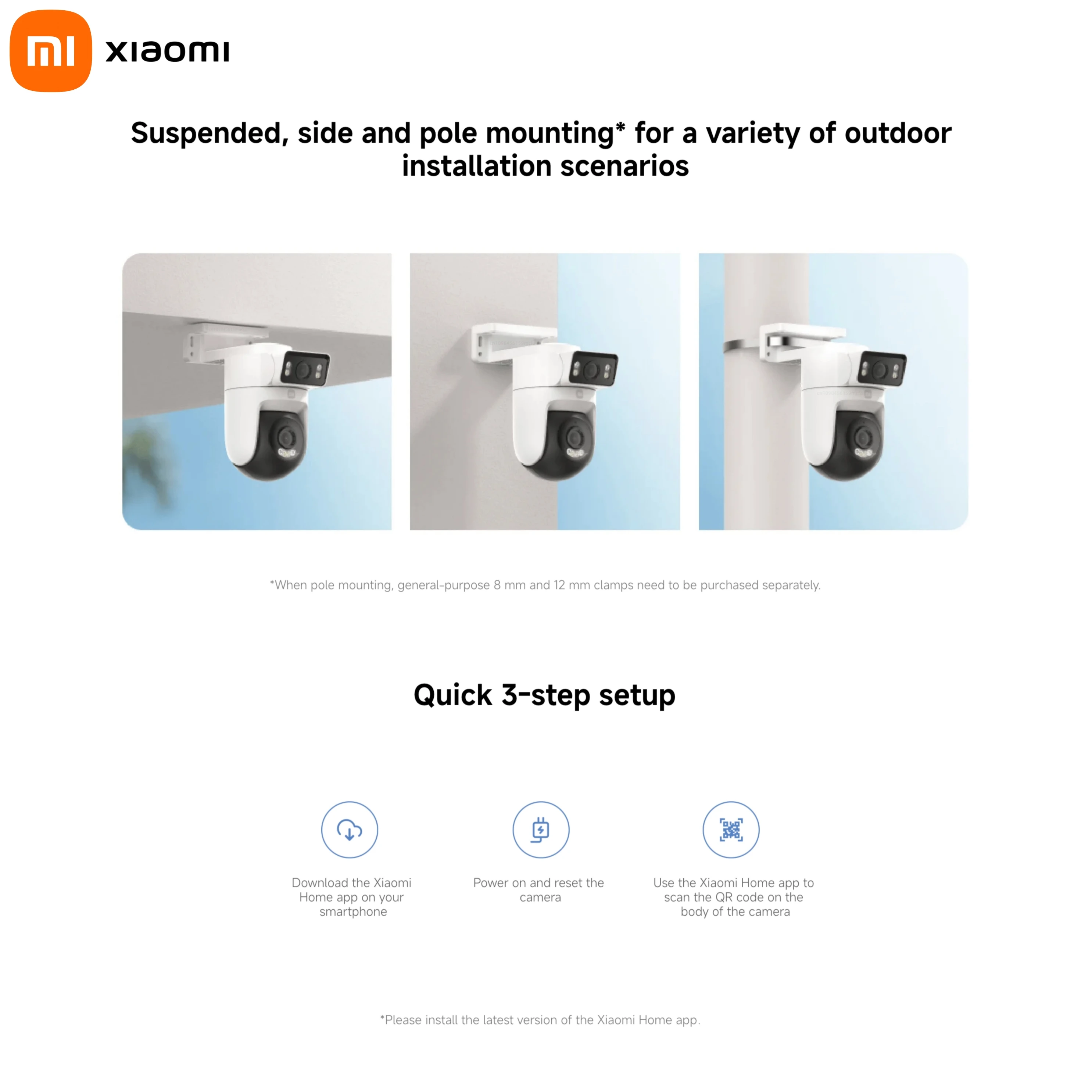 Xiaomi Outdoor CW500 versión de cámara Dual IP66 protección de seguridad CCTV detección AI visión nocturna a todo Color hogar inteligente Mi home