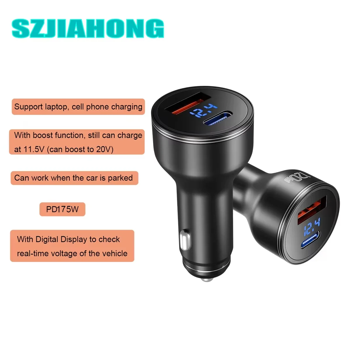 

Starlink MINI PD175W Car Power Ddapter Universal Car Charger Fast Charging Adapter Cigar Lighter Socket with Digital Display