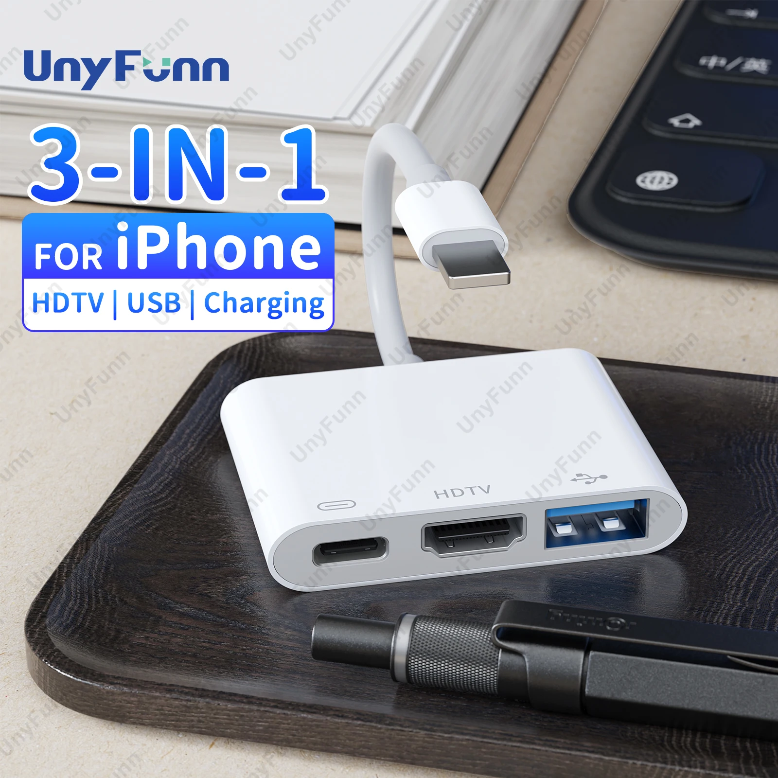 yZ[ziPhone p 3in1 HDTV A_v^[ ([d|[gt) iPhone  HDTV OTG A_v^[ TV j^[ vWFN^[ USB hCu MIDI L[{[h }EX