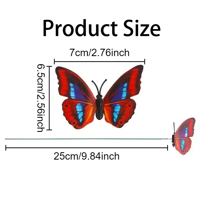 50PCS 3D Simulation Colorful Butterfly Garden Yard Planter Butterfly Stakes Decorations Outdoor Decor Flower Pot Decorations