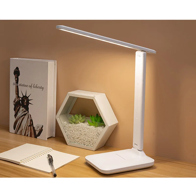 

LED Desk Lamp 3 Levels Dimmable Touch Night Light USB Rechargeable Eye Protection Foldable Table Lamp For Bedroom Bedside Readin