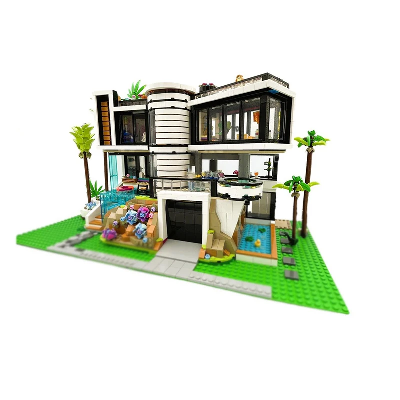 مدينة شارع عرض نموذج MOC قوالب بناء القصر الحديث بناء وحدات التكنولوجيا الهدايا عطلة تجميع ألعاب أطفال البدلة