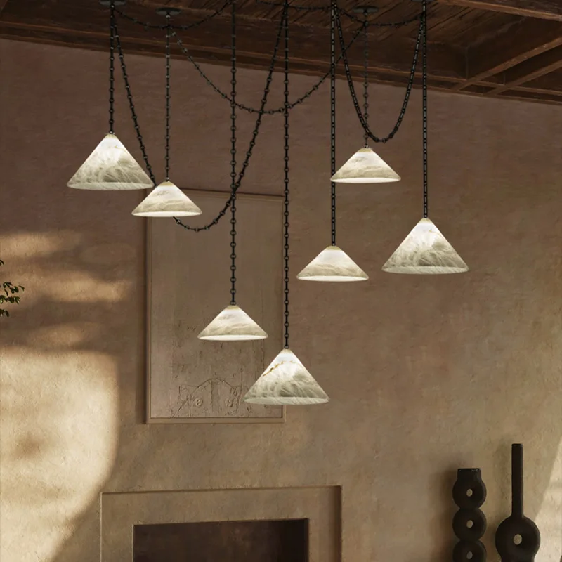 Light luxury dolomite chandelier, stainless steel lustre Dimmable Suitable for living room ceiling light fixture,