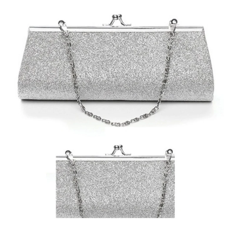 Women Glitter Clutch Purse Evening Party Wedding Banquet Handbag Shoulder Bag