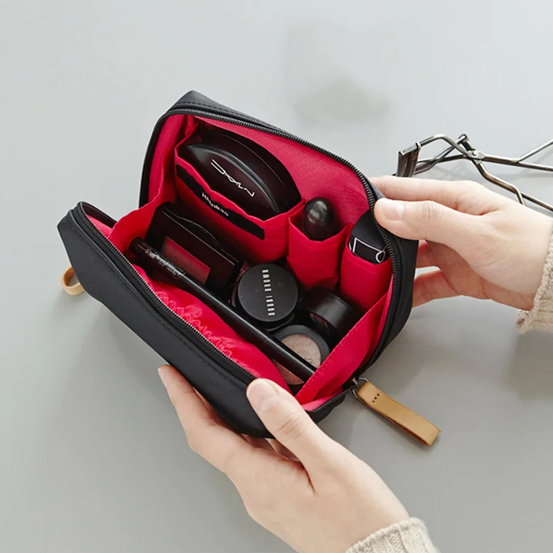 

Корейские женские косметички с карманами на молнии, косметичка, однотонная косметичка, водонепроницаемый чехол-органайзер для макияжа и путешествий