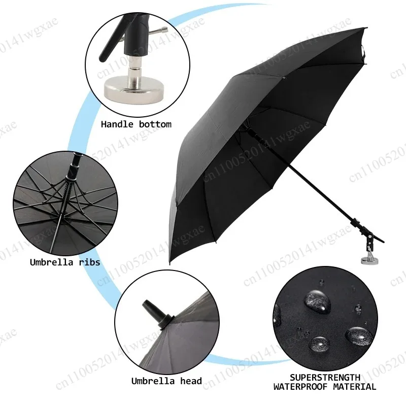 Large Windproof UV Resistant Outdoor Umbrella Straight Stand Design With Magnetic Bracket