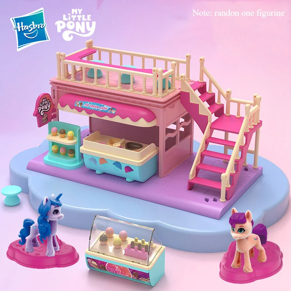 

Hasbro My Little Pony Ice Cream House Model Toy Assembled Play Collection Acton Figure Girls Kids Birthday Gifts