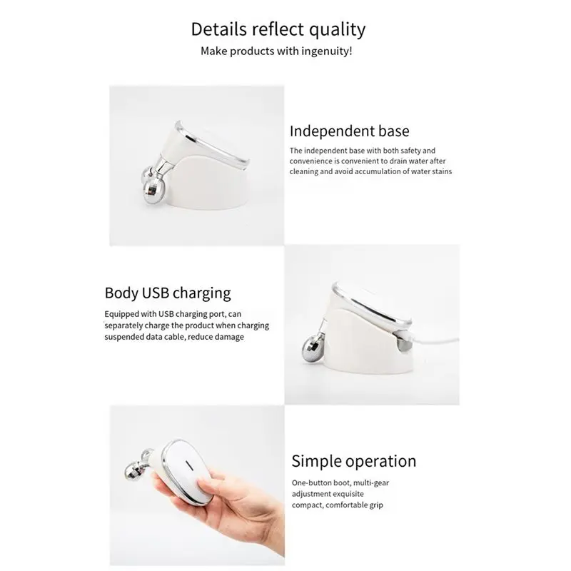 Stable-Microcurrent Vibrating Beauty Instrument Electric Face Lift Roller Massager Skin Tighten Massage Beauty Devices