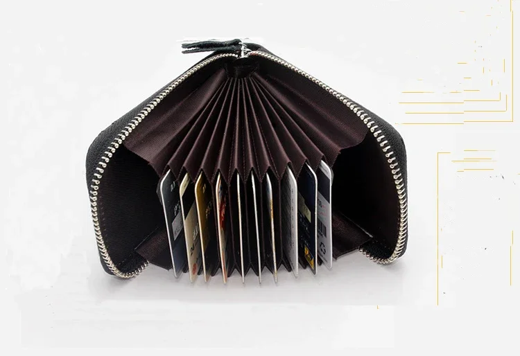 Fashion Genuine Leather men card holder Wallets women credit card holders card&ID holder female organizer purse Business card image 6