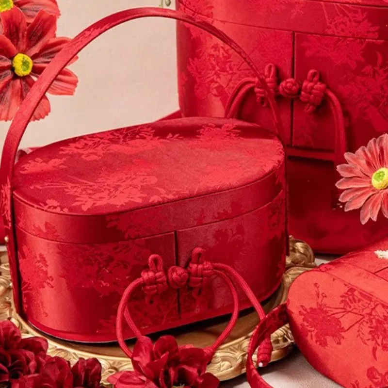 

НОВИНКА-Элегантная овальная ткань для свадебных подарочных коробок-атласные обертки конфет в традиционной китайской упаковке