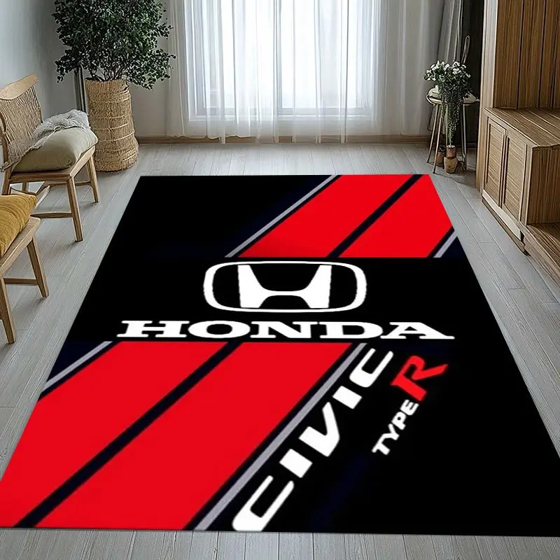 Retro H-HONDA HRC Racing Biker Garage Moto Soft Non-Slip Large Area Rug for Living Room,Bedroom Carpet Mat for Sofa,Home Decor