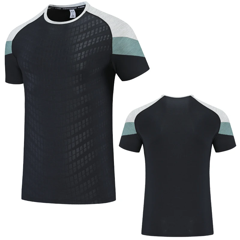 Men Fashion Sports Short Sleeves Bodybuilding Fitness Workout Summer Training Cool Shirts Quick Drying Breathable Print Tee