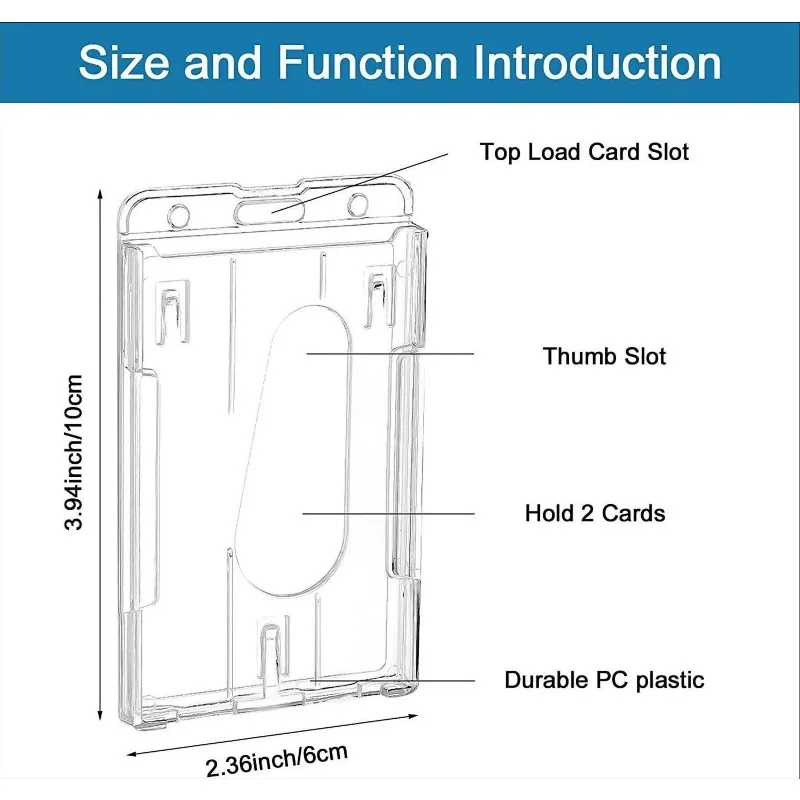 Women Men Business Card Holder Dual card slots transparent Credit Card Holders Bank ID Holders Badge Child Bus Card Cover Case