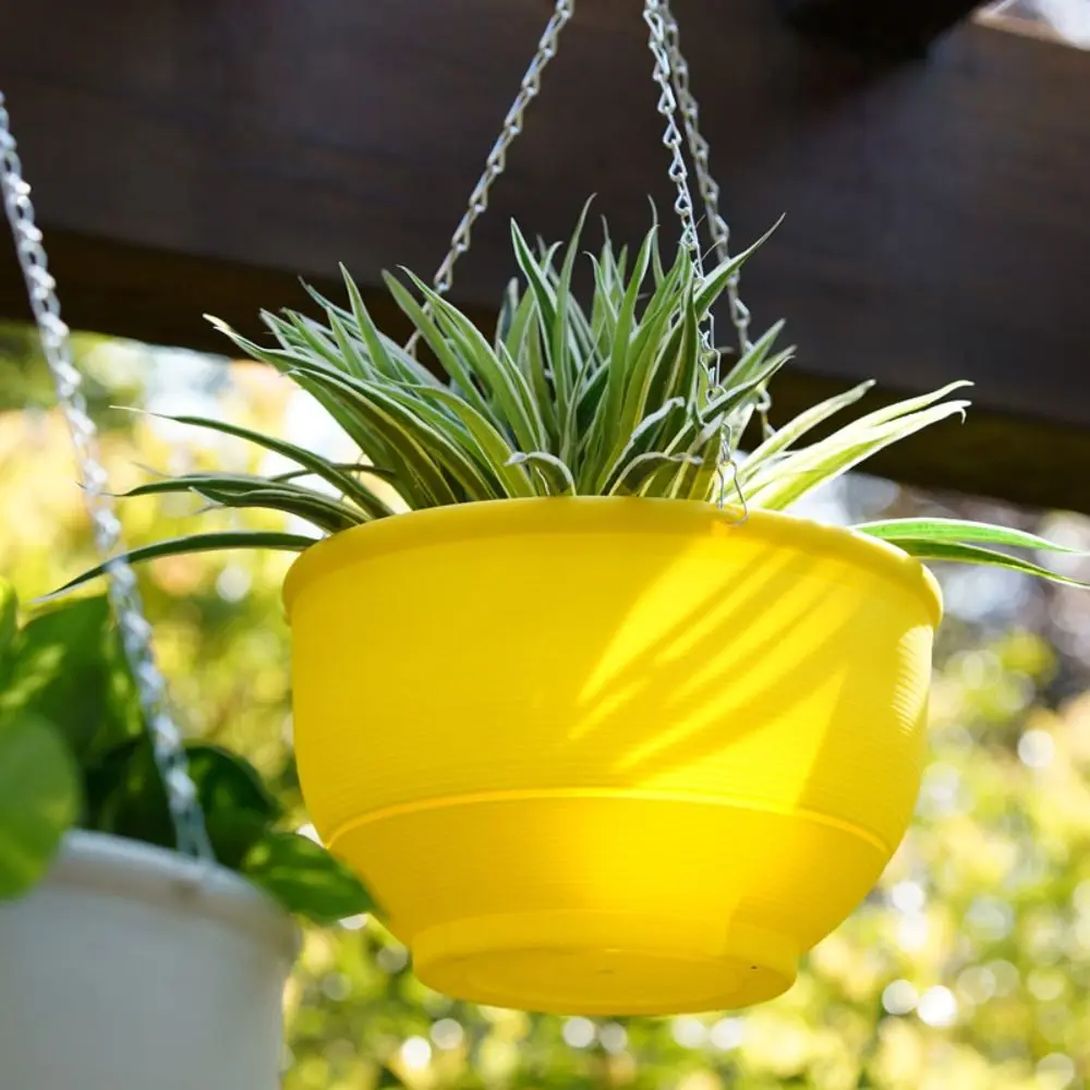 

Fashion Garden Decoration Hanging Flower Pot Round with Chain Plant Pot Home Decor Hanging Basket Houseplant Flowerpot