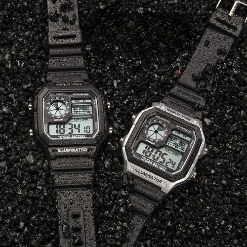 Reloj deportivo Digital para Hombre, cronógrafo luminoso, resistente al agua, ultrafino, electrónico