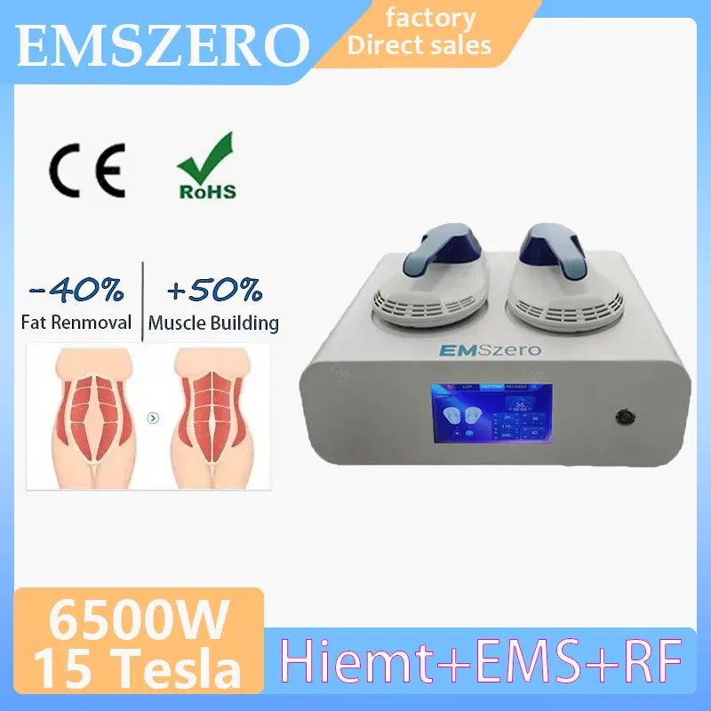 Mesin latihan otot EMS, alat kecantikan pembentuk tubuh Teknologi RF pengurang lemak 6500W 15 Tesla