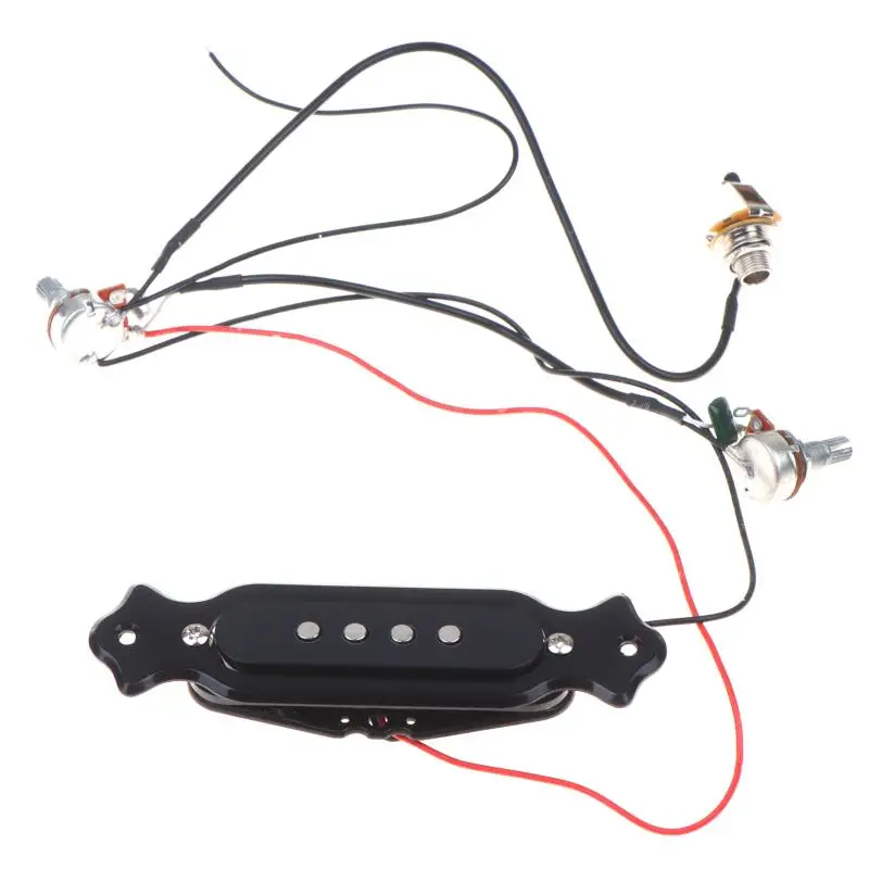 4 String Cigar Box Guitar Active Pickup Soundhole Q84C for Artistic Music Production